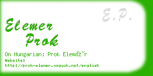 elemer prok business card